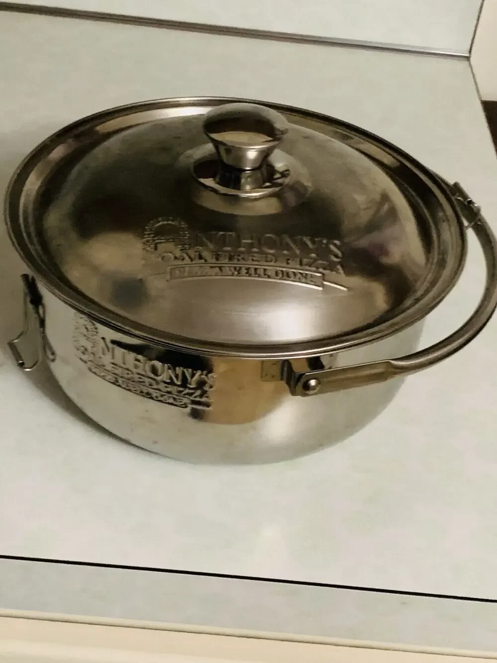 Anthony’s Coal Fired Pizza Stainless Steel Lidded Pasta Kettle Pot Bowl